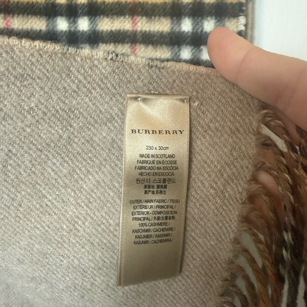 Burberry Tan and Black Checkered Scarf - Picture 2 of 12